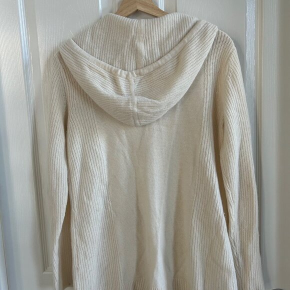Athleta Sweater Cashmere Long Sleeve Smock Cowl Neck Hood Kangaroo Pocket SZM - Picture 5 of 8